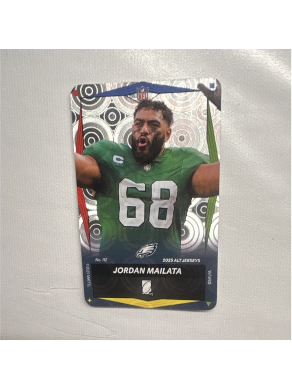 UNO Elite Jordan Mailata 2025 ALT JERSEYS Insert #112 Philadelphia Eagles
